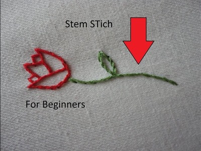 Embroidery.Flower Stem OR outline of Flower.Tutorial for beginners