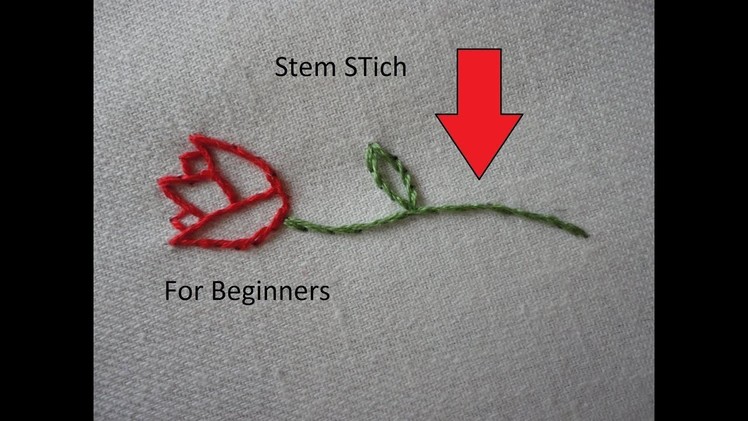 Embroidery.Flower Stem OR outline of Flower.Tutorial for beginners