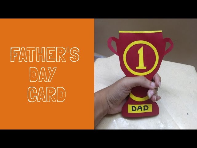Father's Day craft for kids. Super simple paper trophy card kids can make.