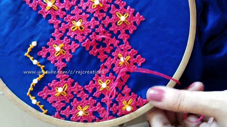 Hand Embroidery: Neck Embroidery Design- 4 Part II