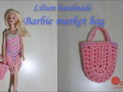 How to crochet barbie market bag (doll bag) left hand