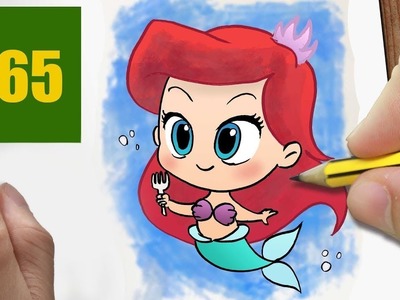 HOW TO DRAW A ARIEL CUTE, Easy step by step drawing lessons for kids