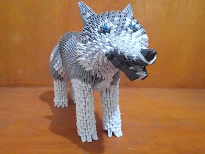 How to make 3d origami wolf dog part 1