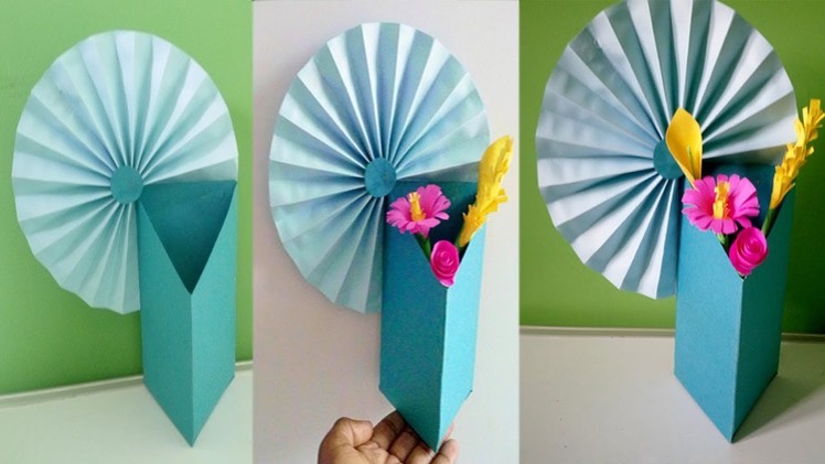 How to Make Flower Vase At Home | Simple Paper Craft | Making Paper Flower Vase | Paper Crafts