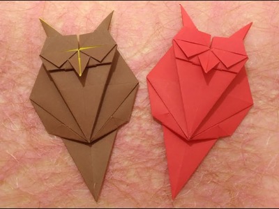 Origami Owl Tutorial 摺紙貓頭鷹教學 Origami-Búho de Papel #bird #折紙猫头鹰 折り紙-ふくろう(鳥)