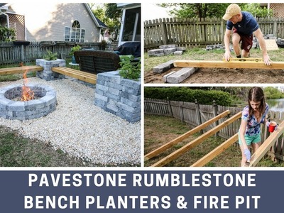 Pavestone RumbleStone Bench Planter and Fire Pit DIY Installation