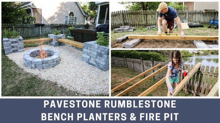 Pavestone RumbleStone Bench Planter and Fire Pit DIY Installation