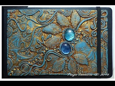 Polymer Clay (01) Journal cover tutorial Carved Antique bronze