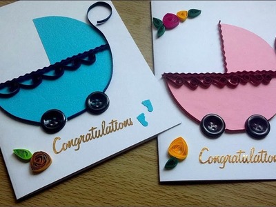 Quilled baby card