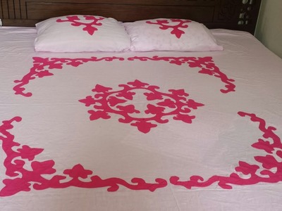 TUTORIAL: Appliqué (Applic) Hand Made Bed Sheet and Pillow Covers Design. | AN Handicraft