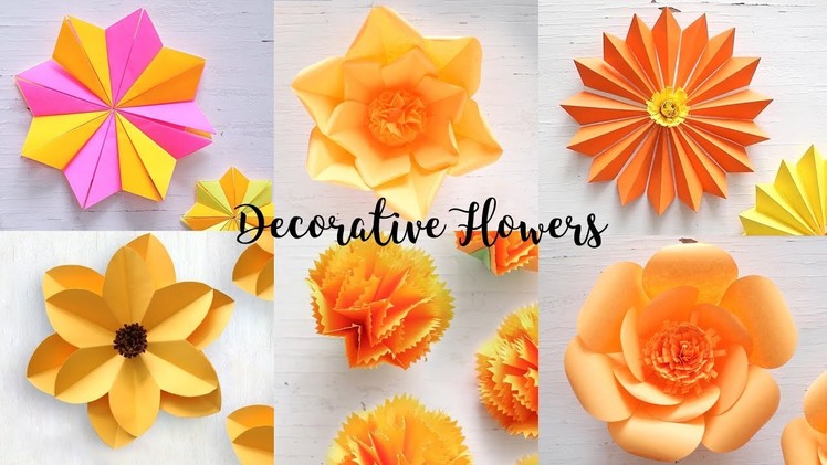 6 Flower Decor Ideas | DIY Paper Flower | Craft Videos