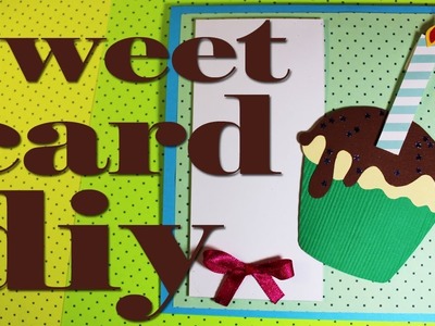 Birthday Card DIY - How to Make Card With Cupcake - Simple Card Idea 47