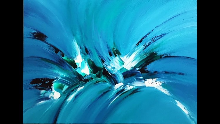 Blue silence, abstract painting, Acrylic