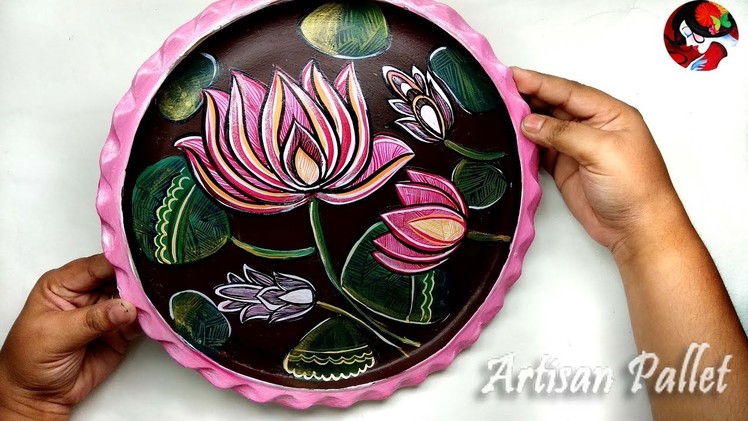 Craft Idea - Handmade home decoration item on Clay Plate. Easy and Creative room Decor Art