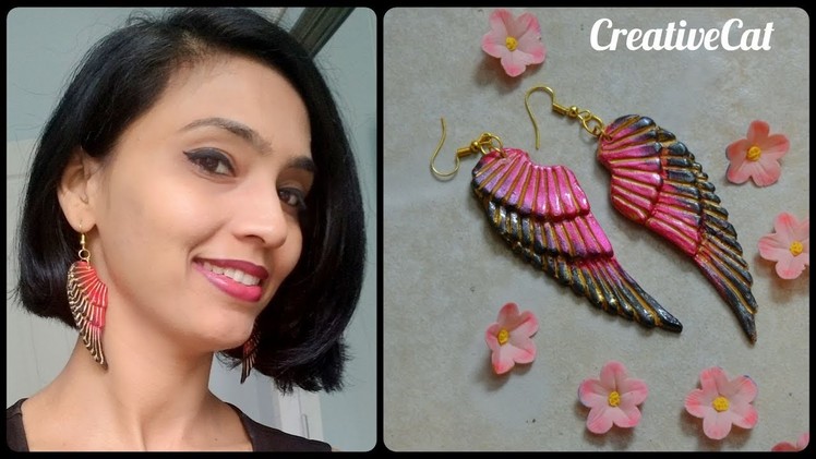 DIY Angel Wings Earrings without using mold.How to Sculpt Angel Wings without mold