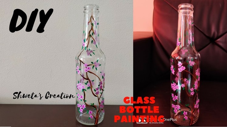 DIY Bottle Painting | Upcycle Glass Bottle | Glass Bottle Painting | Home Decor Ideas