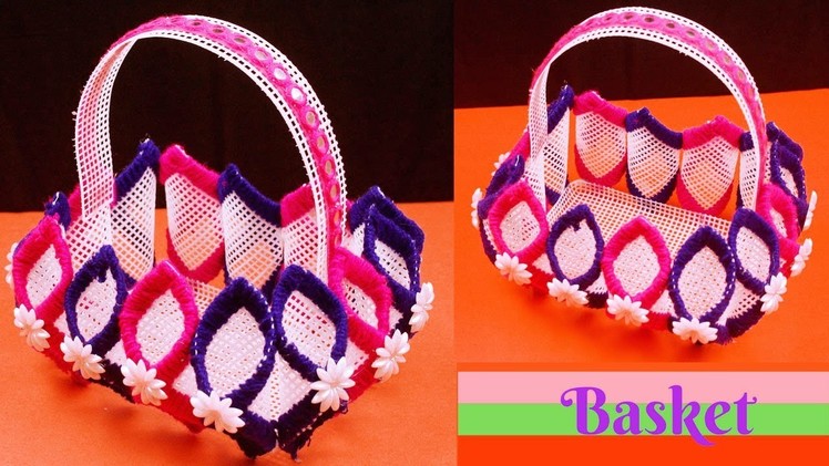 DIY Canvas plastic - Handmade Craft Plastic Canvas Basket - Plastic canvas crafts