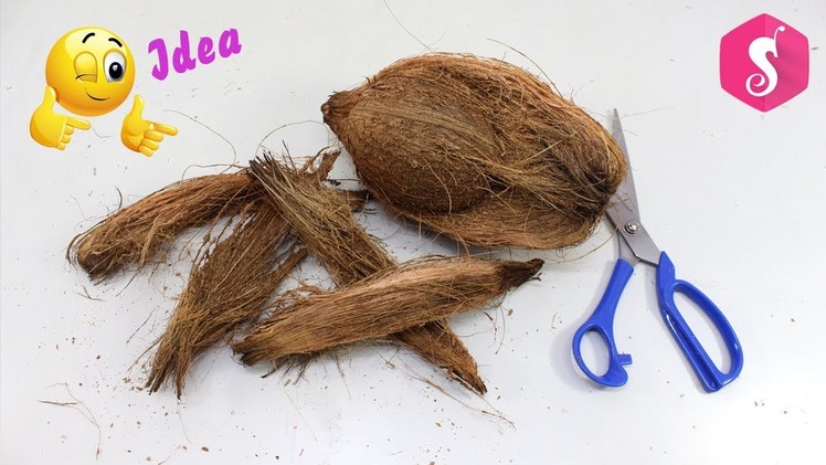 DIY Coconut Fiber Craft Idea | Best out of Waste Coconut Fibers | Reuse waste material craft