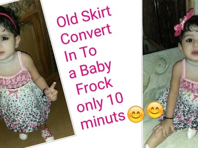 DIY Convert Old Skirt to CUTE BABY FROCK cutting and Stitching full tutorial