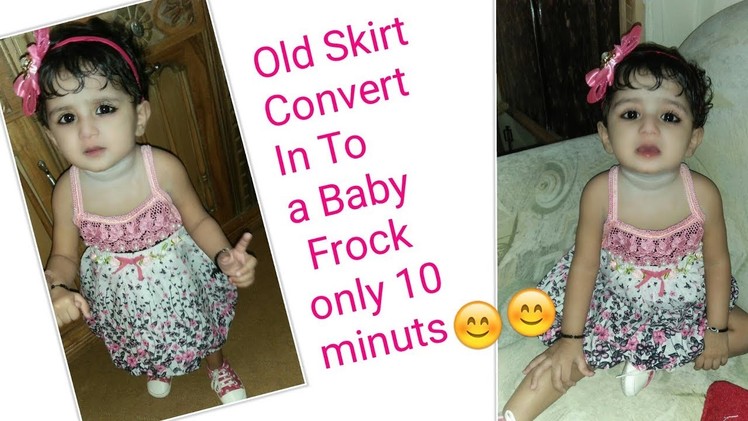 DIY Convert Old Skirt to CUTE BABY FROCK cutting and Stitching full tutorial
