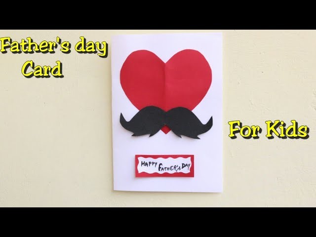DIY Father's day card ideas.Heart with Mustache Card.Making father's day card.Greeting card ideas
