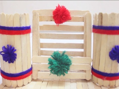 DIY Popsicle stick craft Ideas | Popstick crafts project | Ice Cream Stick hack | Deshi Art&Craft 8m