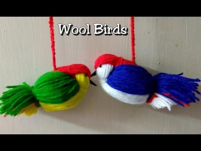 DIY Room Decor idea.Love birds.Easy Woolen Bird craft. Wall Hanging Idea