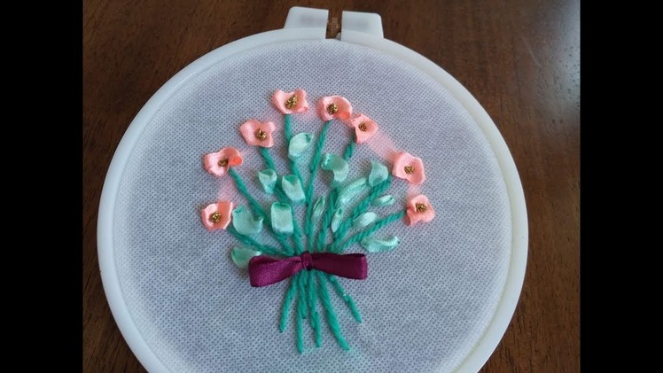 DIY Satin Ribbon Flowers - Embroidery Designs + Tutorial !