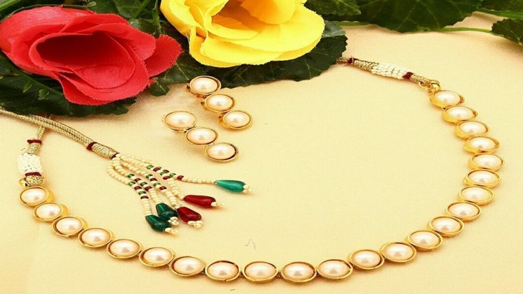 Diy Silk thread pearl necklace || kemp necklace || simple pearl maala ||