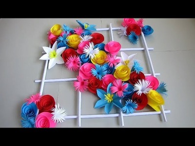 DIY. Simple Home Decor. Wall Decoration 18. Hanging Flower. Paper Craft Ideas