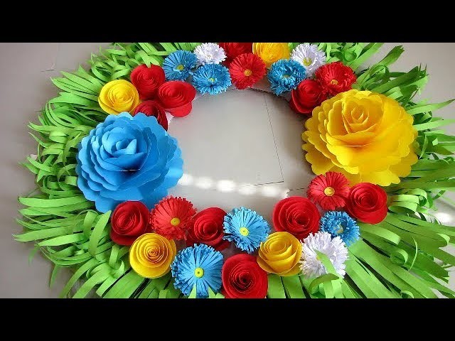 diy simple home decor wall decoration door hanging flower paper