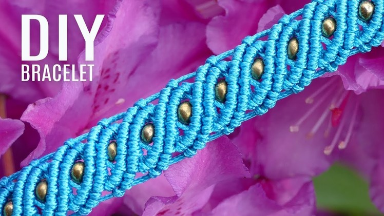 DIY Wavy Macramé Bracelet with Beads | Easy Crafts