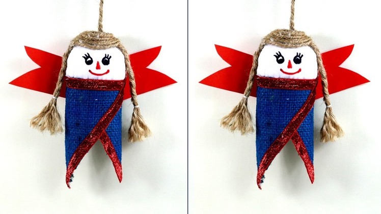 DOLL Wall SHOWPIECE from JUTE | Wall Decoration | Jute Craft - DIY doll from waste for room deccor