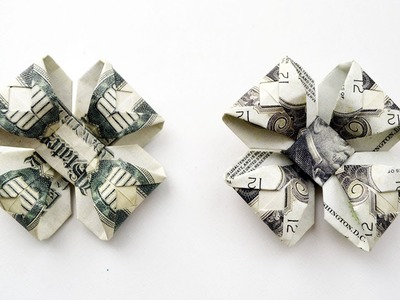 EASY Amazing Money FLOWER Origami out of two Dollar bills Tutorial DIY (NProkuda)