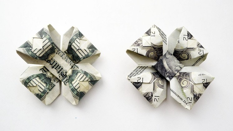 EASY Amazing Money FLOWER Origami out of two Dollar bills Tutorial DIY (NProkuda)