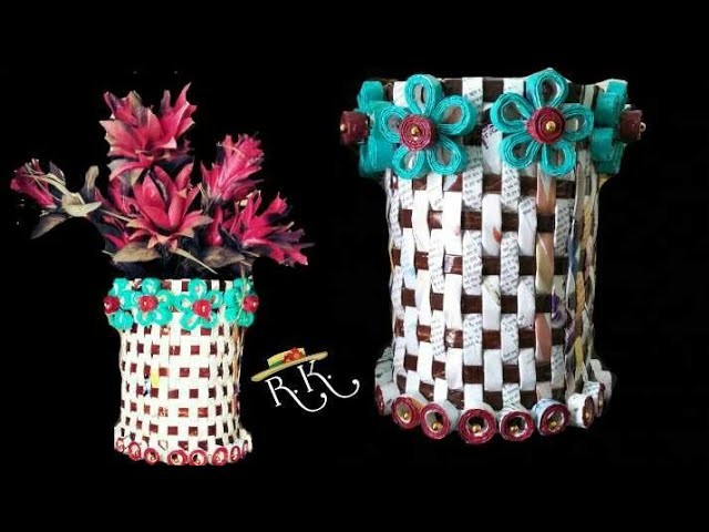 Easy paper flower vase.Quick Home decor idea.DIY paper craft.Best out of waste. RK????????