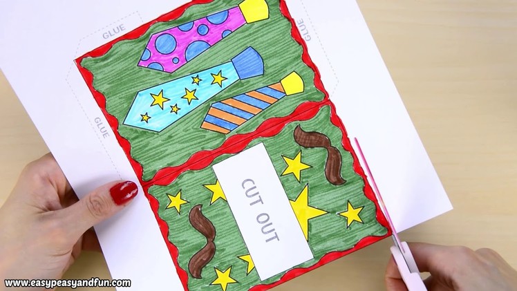 Father's Day Pull Out Card - paper craft for kids