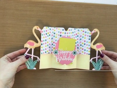 Happy Birthday Flamingo Fold-A-Long DIY Card