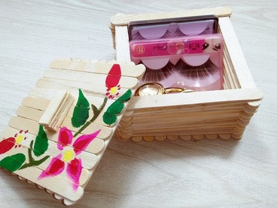 Ice Cream Stick Box for Jewelry Box | Gift Box | Desk Organizer | DIY Popsicle Stick Crafts