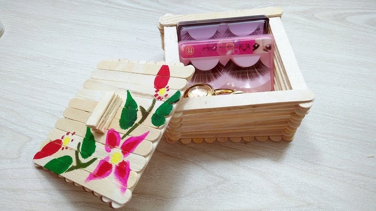 Ice Cream Stick Box for Jewelry Box | Gift Box | Desk Organizer | DIY Popsicle Stick Crafts