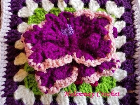 Julie's Crochet Beautiful Butterfly Granny Square for Charity Design #6 DIY Video Tutorial