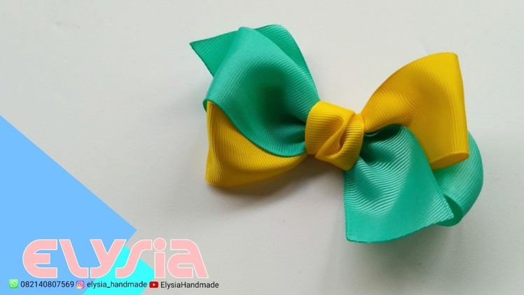 Laço Simple Two Tone ???? Ribbon Bow ???? DIY by Elysia Handmade
