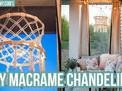 Make a DIY Macrame Boho Chandelier with Fairy Lights