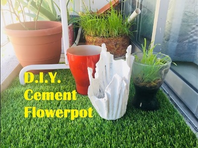 Cement Flowerpot using clothes | Cement Craft Ideas | Cement Flowerpot | DIY Flowerpot