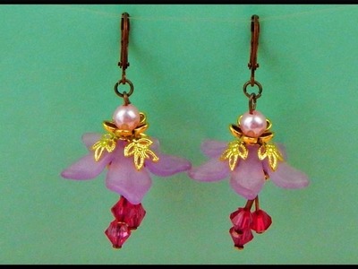 DIY | Beaded Acrylic Flower Earrings | Beadwork Jewelry | Blumen Perlen Sommer Ohrringe | Schmuck