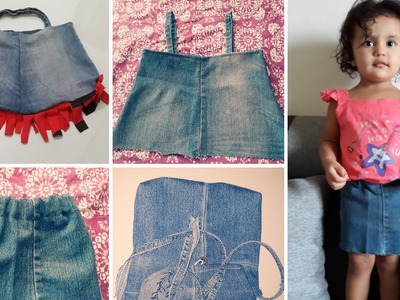 DIY : Convert. Reuse || Old Jeans into 3 ways || Messenger.Sling Bag || Mini Skirt || Jhola