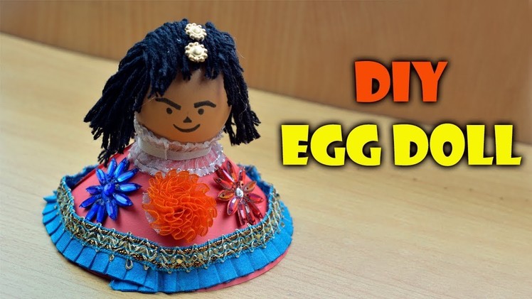 DIY | Eggshell Craft | How To Make A Doll Cartoon With Egg. Eggshell | Showpiece Idea