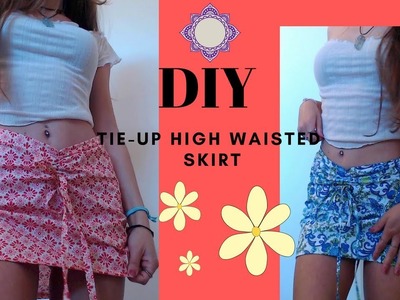 DIY High Waisted Tie-Up Mini Skirt
