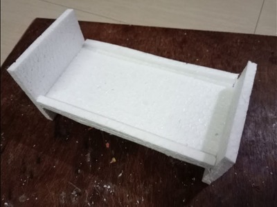 DIY: How to make doll bed with thermocol  - miniature craft