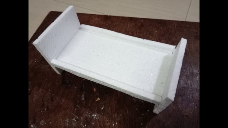 DIY: How to make doll bed with thermocol  - miniature craft